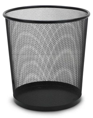 Zdjęcie produktu dla Waytex 931103, kosz na śmieci metalowy, siatkowe wykończenie, pojemność 13 litrów, kolor czarny, pojemnik na odpady