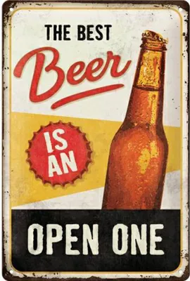 Image de Nostalgic-Art - Plaque en métal 20 x 30 cm - "La meilleure bière est une bière ouverte" - Édition spéciale