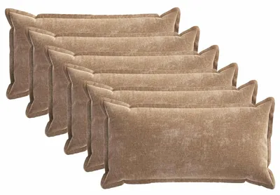 Produktbild von vidaXL Kissenbezug 6 stk. HOUTEN Braun 40 x 80 cm Chenille-Stoff