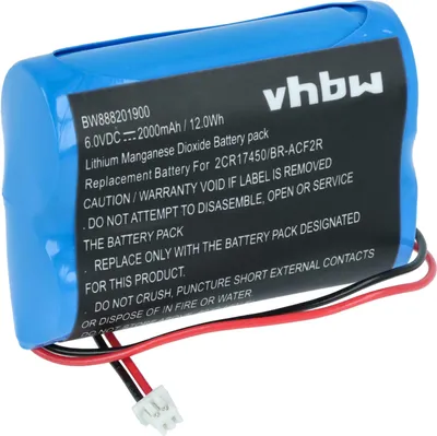 Produktbild von vhbw Batterie kompatibel mit Panasonic BR-ACF2R PLC Programmable Logic Controller (2000 mAh, 6 V, Li-MnO2)