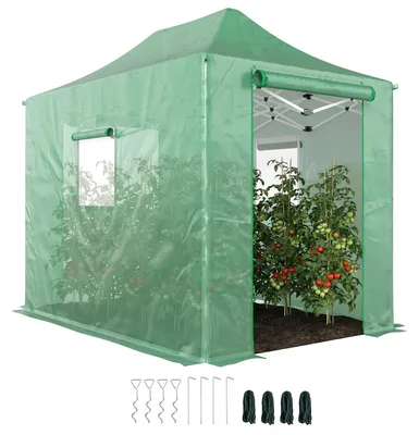 Productafbeelding van Outsunny opklapbare kas, ongeveer 200x300x270 cm, foliekas met zadeldak