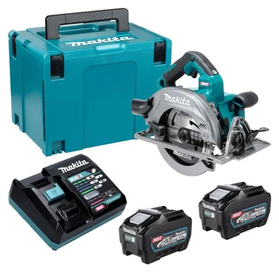 Image de Scie circulaire sans fil Makita HS 003 GT201 40 V max. 190 mm sans balais + 2 batteries 5,0 Ah + chargeur + Makpac