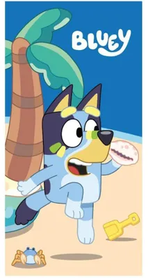 Immagine prodotto di Asciugamano da bagno e da spiaggia Bluey Seaside Play, 70x140 cm (ad asciugatura rapida)