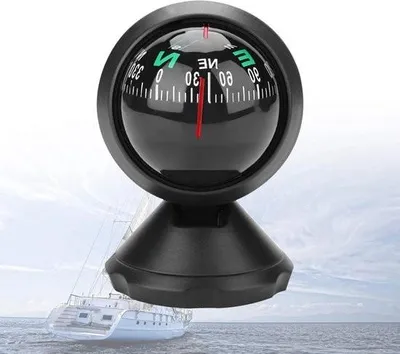 Produktbild von Einstellbarer Navigationskompass - geeignet für Auto und Boot - schwarz