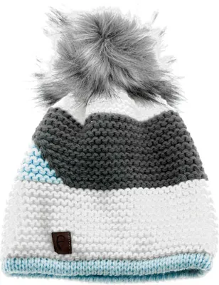 Produktbild von Faera Mütze zum Warmhalten im Herbst Winter-Bommelmütze Strickmütze mit Futter Hellblau