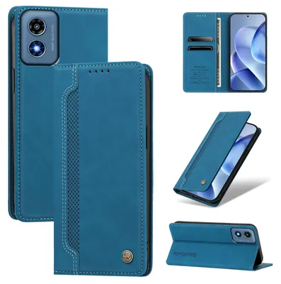 Obrázek produktu pro Pouzdro pro Motorola Moto G Play 2024 4G,Polyuretankožené peněženkové flipové pouzdro s přihrádkami na karty a stojánkem Modrá