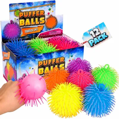 Produktbild von Stressball Set Pufferball Quetschball - 12 Stück - Neonfarben - Für Kinder