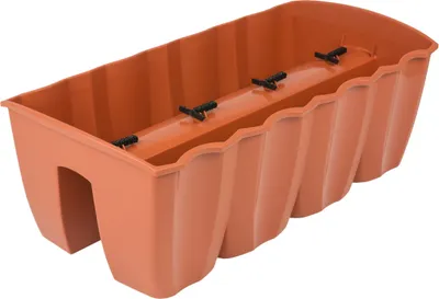 Produktbild von 4x Blumenkasten 60cm Hängetopf Blumentopf Balkontopf Geländertopf DCRO Terrakotta