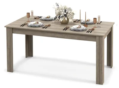 Obrázok produktu pre Jedálenský stôl s rozmermi 160 x 80 cm, vyrobený z dreva, vhodný pre 4 osoby, kuchynský stôl v prírodnej farbe