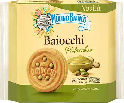 Produktbild von MULINO BIANCO Baiocchi Pistacchio - Kekse mit Pistazienfüllung 168g x 6 Pack