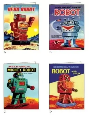 Zdjęcie produktu dla Karnet z kopertą AGR 057 Roboty 11,5x17cm ROSSI