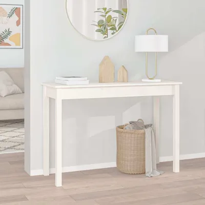 Produktbild von The Living Store Konsolentisch Weiß 110x40x75 cm Massivholz Kiefer