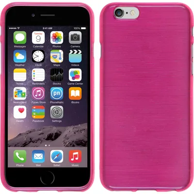 Produktbild von PhoneNatic Case kompatibel mit Apple iPhone 6s / 6 - pink Silikon Hülle brushed + 2 Schutzfolien