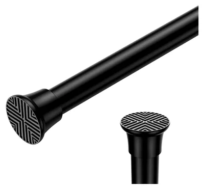 Produktbild von Gardinenstange ohne Bohren 76-200 CM Teleskopstange für Duschvorhänge, Vorhänge und Kleiderstangen, Schwarz