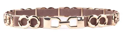 Image de Ceinture élastique Giuliano, fabriquée en Italie, pour femmes. Ceinture élastique pour la taille, couleur taupe