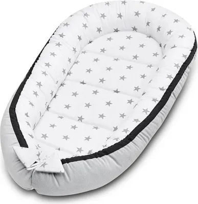 Produktbild von Bellochi Babynest Babynestchen Neugeborene - Baumwolle und Polyester -   - Baby Kuschelnest - 90x60x12cm nunki star