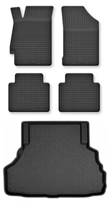 Zdjęcie produktu dla Dywaniki gumowe + mata bagażnika do Honda Civic VI 1995-2001 (hatchback, 5-drzwiowy) – czarne, dobierane – Wielganizator Semi-Universal