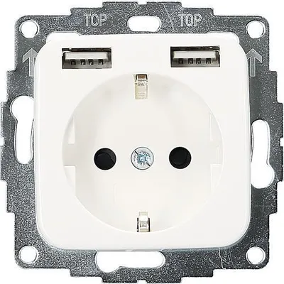 Image de 2USB pour Busch Jaeger Reflex Si : prise encastrée avec port USB, blanc pur (brillant)
