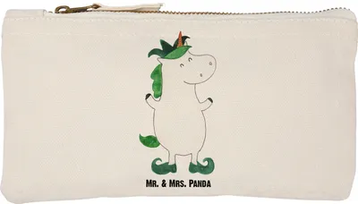 Produktbild von Mr. & Mrs. Panda Federtasche Einhorn Joker Größe S Klein - Weiß - Geschenk, Kosmetiktasche, Kasper, Stoffbeutel, Einhörner, Unicorn, kosmetiktäschchen, Schlamper, Hofnarr