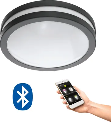 Produktbild von EGLO crosslink LED Außen-Deckenlampe Locana-C, Smart Home Außenleuchte für Wand und Decke, Deckenleuchte für Büro oder Küche, warmweiß, dimmbar, IP44