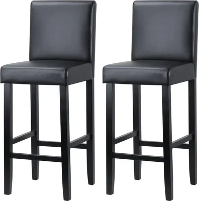 Immagine prodotto di Sgabello da bar Happyment Deluxe Juza – Set da 2 – Grigio – Sgabello da bar – Sedia da cucina – Regolabile in altezza – Con schienale – Pelle finta – Sedia da bar