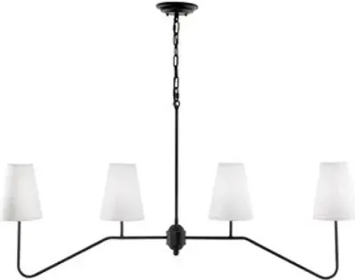 Produktbild von Kronleuchter Simple - Schwarz Modernes Design Schmaler Weißer Lampenschirm Elegante Pendelleuchte Hängeleuchte Stilvolles Hochwertige