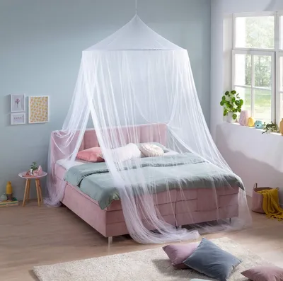 Produktbild von Famanu Moskitonetz für Doppelbetten - Extra große Spannring - Ideal für Zuhause