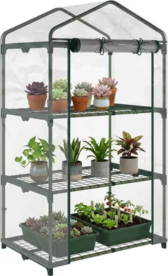 Produktbild von Mini Gewächshaus mit Regalen 69x49x125 cm Foliengewächshaus Balkon transparent