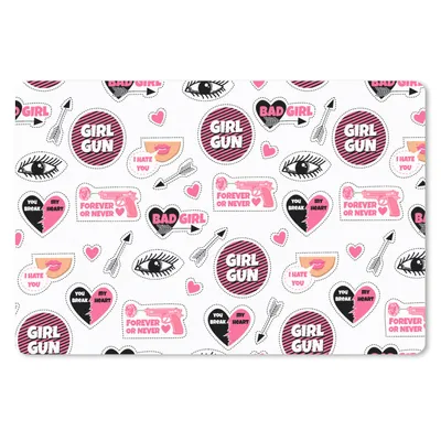 Produktbild von MuchoWow® Mauspad Mousepad Mädchen - Rosa - Herzen - Design 27x18 cm - Mousepads - Maus Mat - Pad - Mausunterlage - Büroartikel - Desk Matten