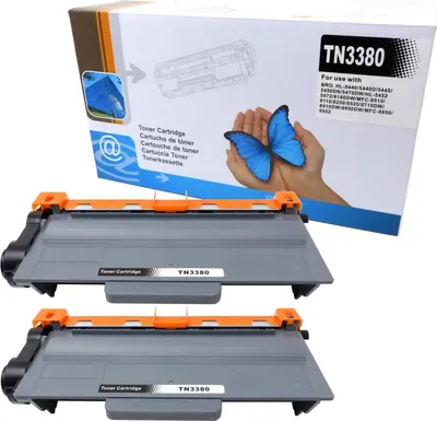 Produktbild von 2x D&C Toner kompatibel mit Brother TN3380 – Hohe Kapazität, 8.000 Seiten pro Toner, Schwarz