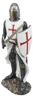Mittelalterlicher Kreuzritter-Ritter, 11,5 cm, Polyresin, Sammlerfigur