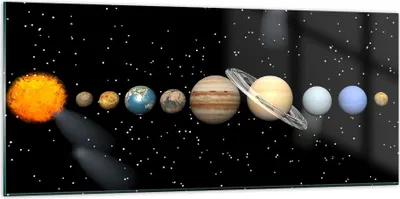 Produktbild von Bilder auf glas - Universum Galaxie Planeten Sterne - 120x50cm - Glasbilder - Wandbilder - Kunstdruck - Wanddekoration aus Glas - Glas Bilder - Wandbild auf Glas - GAB120x50-1486