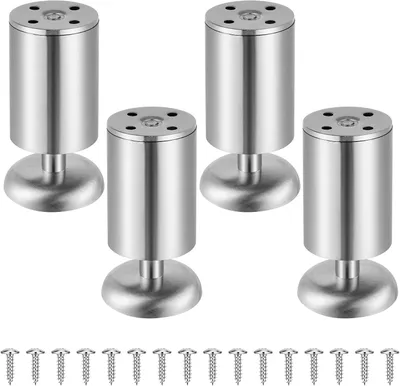 Produktbild von Möbelfuß Edelstahl Höhenverstellbar 10cm Selbstnivellierend 4er Set
