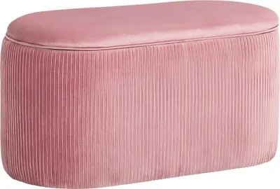 Zdjęcie produktu dla HOMCOM Ławka tapicerowana z miejscem do przechowywania, skrzynia do salonu, styl francuski, aksamit, elegancki róż, 81 x 40 x 41 cm