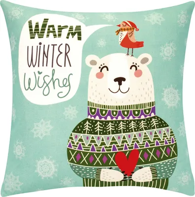 Produktbild von Pad WISHES Kissenhülle 45x45 cm mit Eisbär Motiv in Blauton