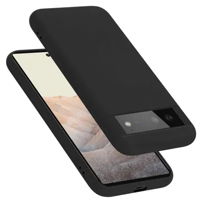 A black phone case is shown on top of a smartphone.