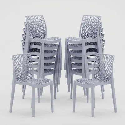 Produktbild von 22er Set Gruvyer Grand Soleil Stapelbare Stühle für Bars und Restaurants - Himmelblau