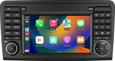 Image de Autoradio Android 7 pouces 32 Go pour Mercedes W164 ML à partir de 2005 Classe GL X164 à partir de 2007 avec CarPlay & Android Auto Navigation & Bluetooth