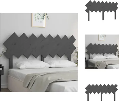 Produktbild von vidaXL Bett-Kopfteil Grau 159,5x3x80,5 cm Massivholz Kiefer -  Kopf- & Fußenden