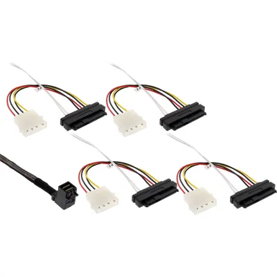 Immagine prodotto di Cavo InLine® 27633B Mini SAS HD, SFF-8643 con 4 SFF-8482 (29 pol.) + cavo, 1 m