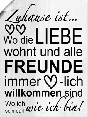 Produktbild von ARTland Poster Wo die Liebe wohnt Größe: 60x80 cm
