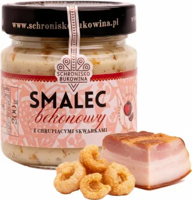Zdjęcie produktu dla Smalec z chrupiącymi skwarkami 190 g - Schronisko Bukowina