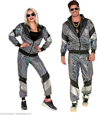 Immagine prodotto di tUTA DA TRAINING RIFLETTENTE anni '80 (top, pantaloni) taglia XL