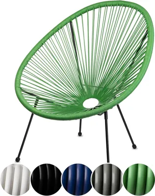 Produktbild von sunnypillow Set Acapulco Gartenstuhl | gemütlicher Loungesessel für Wohnzimmer, Terrasse, Garten, Balkon Sessel Stuhl | Grün