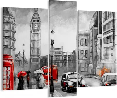 Produktbild von Bild auf Leinwand - Leinwandbild - London Bus - 95x80cm - Wand Bild - Wanddeko - Wandbilder - Leinwanddruck - Bilder - Kunstdruck - Wanddekoration - Leinwand bilder - Wandkunst - CB95x80-3939