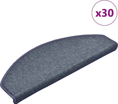 Obrázek produktu pro Schodové rohože 30 ks 65 x 24 x 4 cm tmavě šedé a modré, půlkulaté, velké