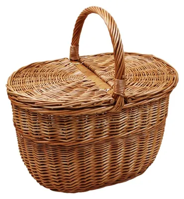 Immagine prodotto di Cesto da picnic e per la spesa intrecciato a mano, con doppio coperchio