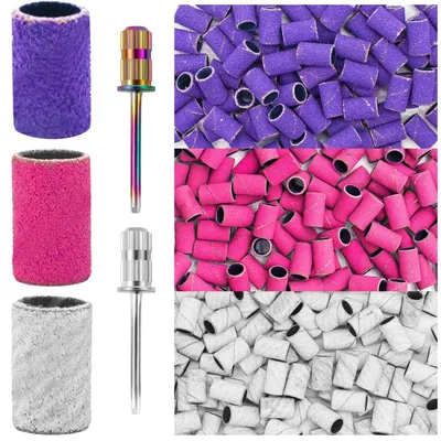Productafbeelding van Nagel Schuurbandjes - Schuurpapier Bits - Nagel Vormgeven - 300 Stuks Pakket - 100-240 Grit - Bruin