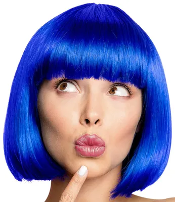 Produktbild von Bob Perücke Wig Cabaret Pagenkopf Pagen Charleston Perücken für Karneval/Fasching & Motto Party - 13 FARBEN (Blau)