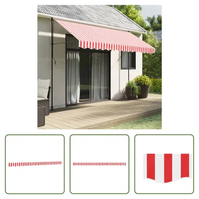Produktbild von The Living Store Markisenvolant Rot und Weiß Gestreift 3,5 m